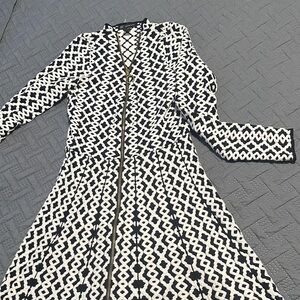 INC International Concepts Black and White Patterned Dress